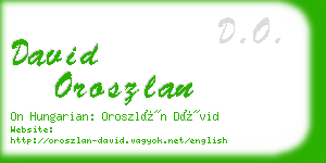 david oroszlan business card